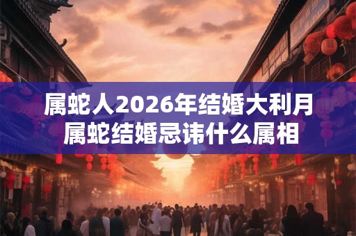 属蛇人2026年结婚大利月 属蛇结婚忌讳什么属相