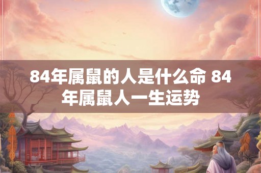 84年属鼠的人是什么命 84年属鼠人一生运势