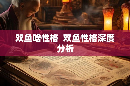 双鱼啥性格  双鱼性格深度分析