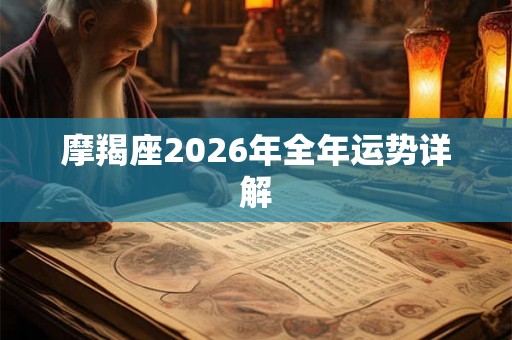 摩羯座2026年全年运势详解