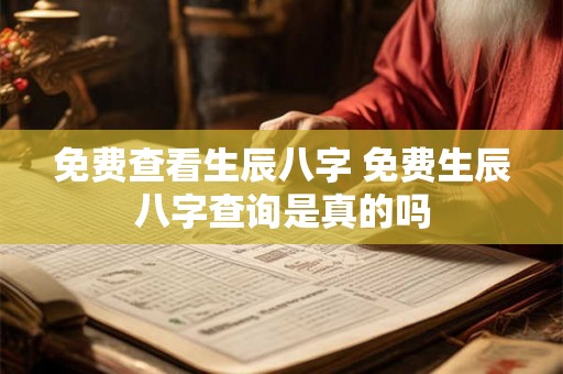 免费查看生辰八字 免费生辰八字查询是真的吗