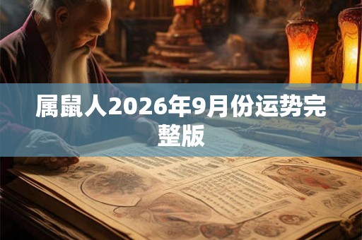 属鼠人2026年9月份运势完整版