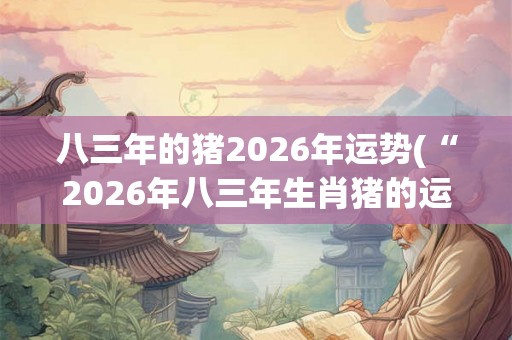 八三年的猪2026年运势(“2026年八三年生肖猪的运势如何？”)