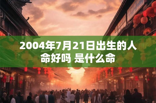 2004年7月21日出生的人命好吗 是什么命