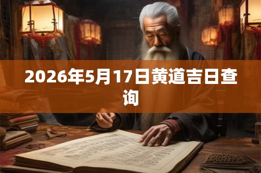 2026年5月17日黄道吉日查询 2026年5月17日黄道吉日查询
