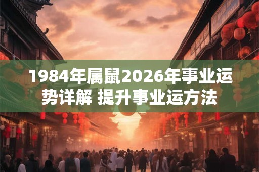1984年属鼠2026年事业运势详解 提升事业运方法 1984年属鼠2026年事业运势详解 提升事业运方法