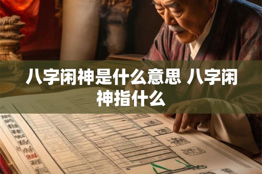 八字闲神是什么意思 八字闲神指什么