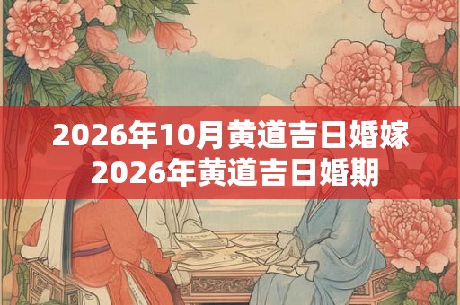 2026年10月黄道吉日婚嫁 2026年黄道吉日婚期 2026年10月黄道吉日婚嫁 2026年黄道吉日婚期