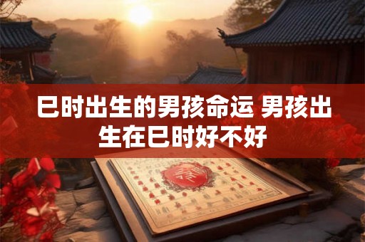 巳时出生的男孩命运 男孩出生在巳时好不好