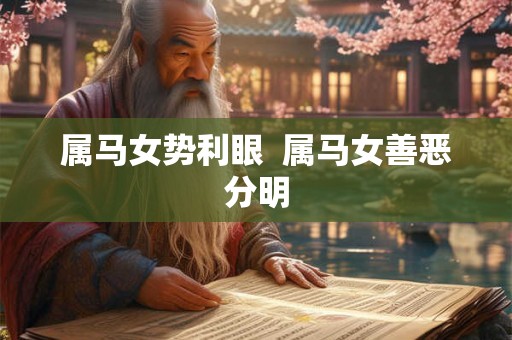 属马女势利眼  属马女善恶分明