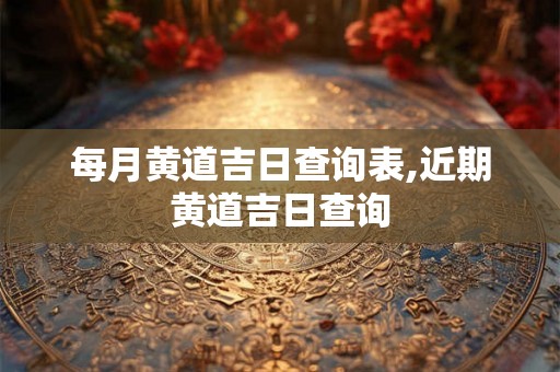 每月黄道吉日查询表,近期黄道吉日查询
