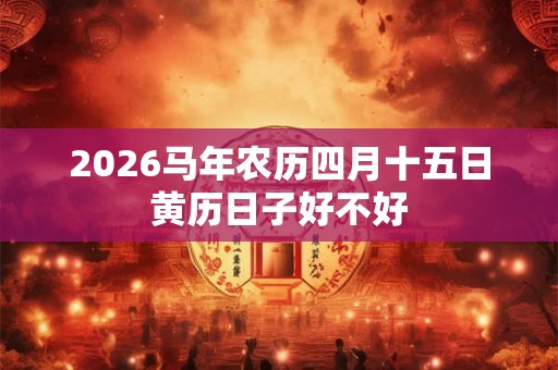 2026马年农历四月十五日黄历日子好不好 2026马年农历四月十五日黄历日子好不好