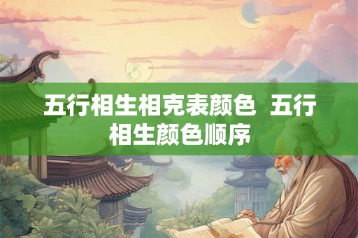 五行相生相克表颜色 五行相生颜色顺序 五行相生相克表颜色 五行相生颜色顺序