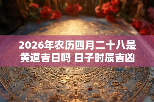 2026年农历四月二十八是黄道吉日吗 日子时辰吉凶