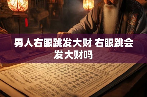 男人右眼跳发大财 右眼跳会发大财吗