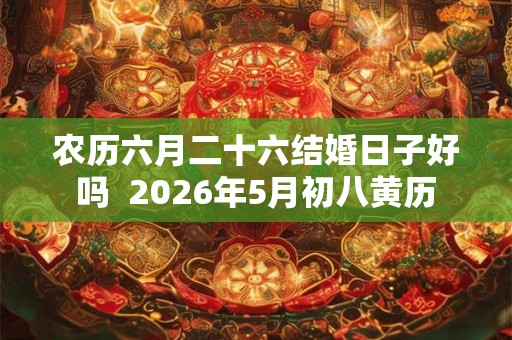 农历六月二十六结婚日子好吗  2026年5月初八黄历