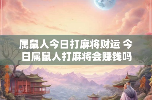 属鼠人今日打麻将财运 今日属鼠人打麻将会赚钱吗 属鼠人今日打麻将财运 今日属鼠人打麻将会赚钱吗