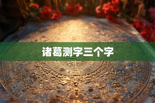 诸葛测字三个字