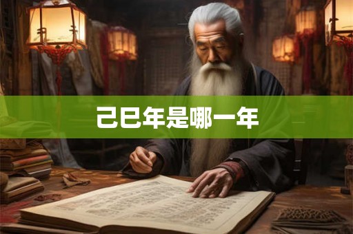 己巳年是哪一年