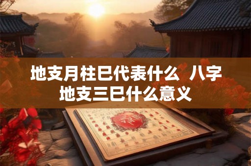地支月柱巳代表什么  八字地支三巳什么意义