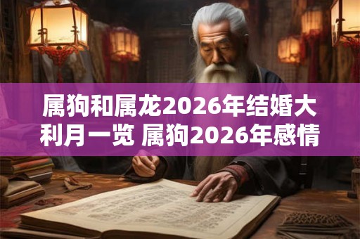 属狗和属龙2026年结婚大利月一览 属狗2026年感情运势好吗