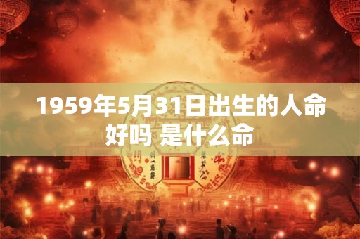 1959年5月31日出生的人命好吗 是什么命