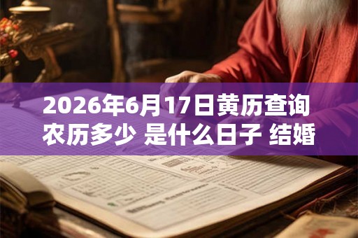 2026年6月17日黄历查询 农历多少 是什么日子 结婚吉时