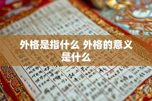 外格是指什么 外格的意义是什么 外格是指什么 外格的意义是什么