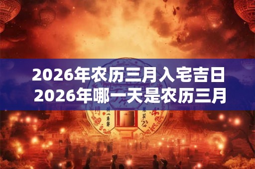 2026年农历三月入宅吉日 2026年哪一天是农历三月入宅吉日