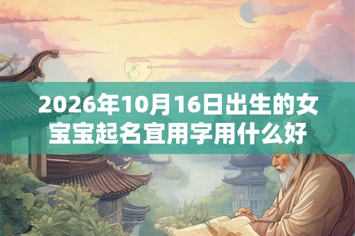 2026年10月16日出生的女宝宝起名宜用字用什么好