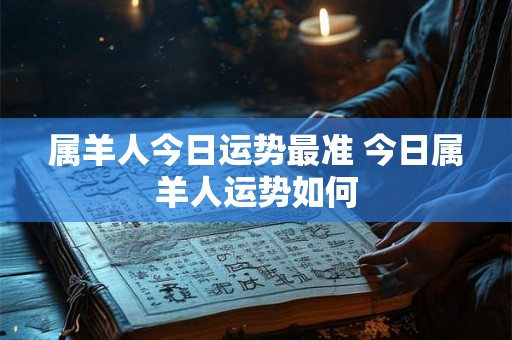 属羊人今日运势最准 今日属羊人运势如何