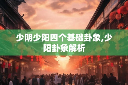 少阴少阳四个基础卦象,少阳卦象解析