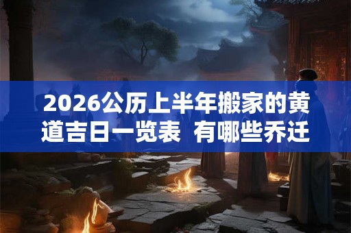 2026公历上半年搬家的黄道吉日一览表 有哪些乔迁入宅的吉日2026 2026公历上半年搬家的黄道吉日一览表 有哪些乔迁入宅的吉日2026