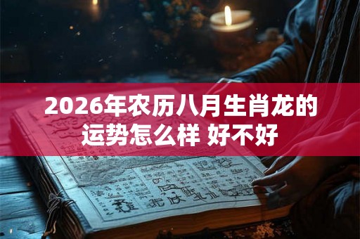2026年农历八月生肖龙的运势怎么样 好不好