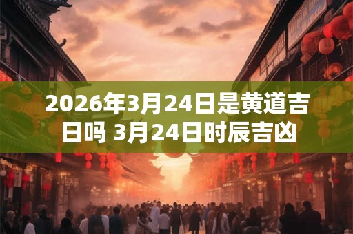 2026年3月24日是黄道吉日吗 3月24日时辰吉凶
