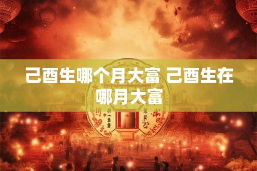 己酉生哪个月大富 己酉生在哪月大富 己酉生哪个月大富 己酉生在哪月大富