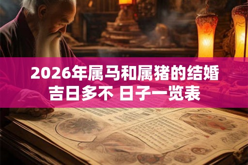 2026年属马和属猪的结婚吉日多不 日子一览表