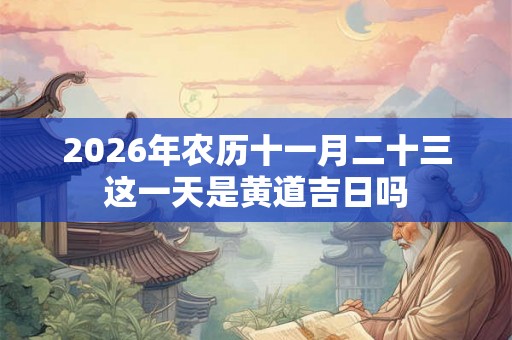 2026年农历十一月二十三这一天是黄道吉日吗