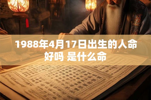 1988年4月17日出生的人命好吗 是什么命