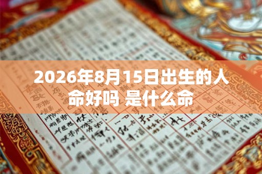 2026年8月15日出生的人命好吗 是什么命