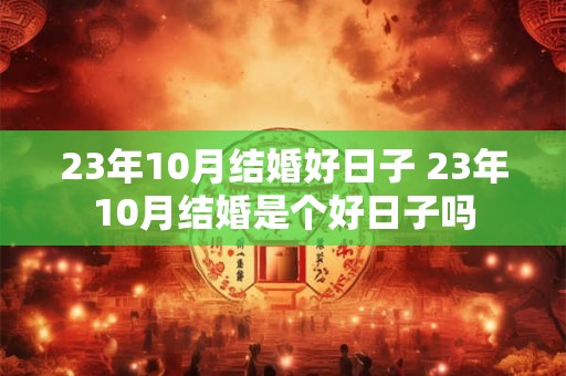 23年10月结婚好日子 23年10月结婚是个好日子吗