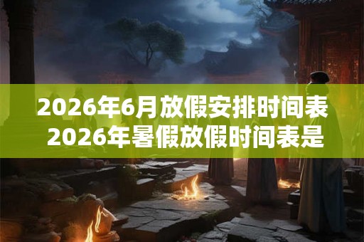 2026年6月放假安排时间表 2026年暑假放假时间表是什么