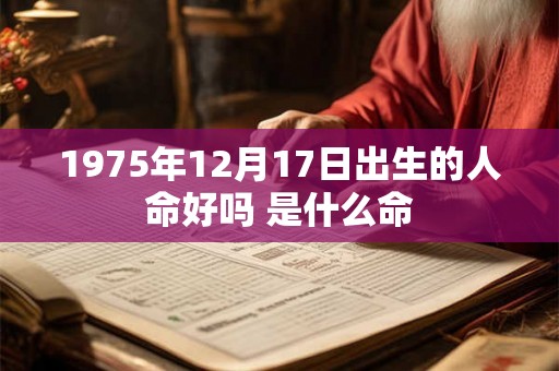 1975年12月17日出生的人命好吗 是什么命