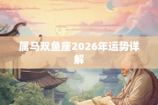 属马双鱼座2026年运势详解