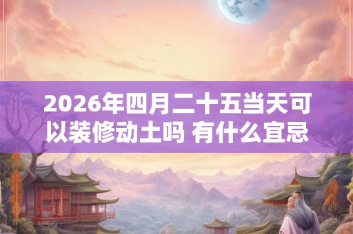 2026年四月二十五当天可以装修动土吗 有什么宜忌
