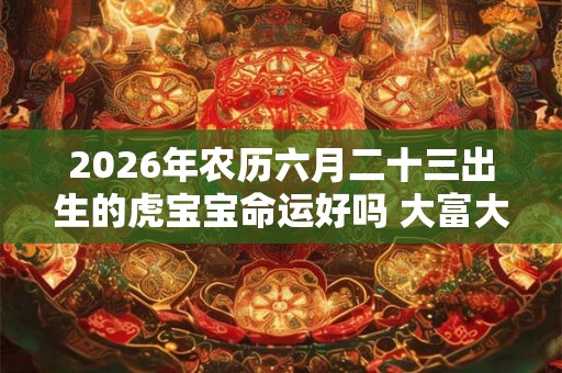 2026年农历六月二十三出生的虎宝宝命运好吗 大富大贵吗