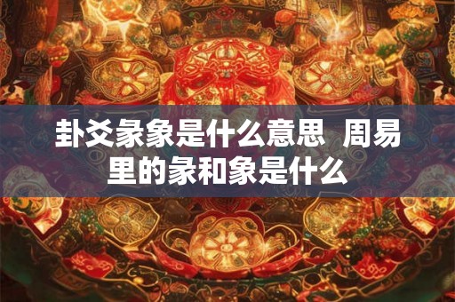 卦爻彖象是什么意思  周易里的彖和象是什么