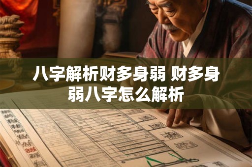 八字解析财多身弱 财多身弱八字怎么解析