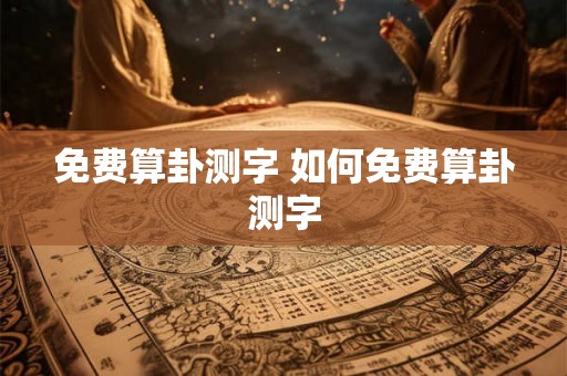 免费算卦测字 如何免费算卦测字