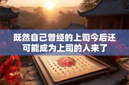 既然自己曾经的上司今后还可能成为上司的人来了